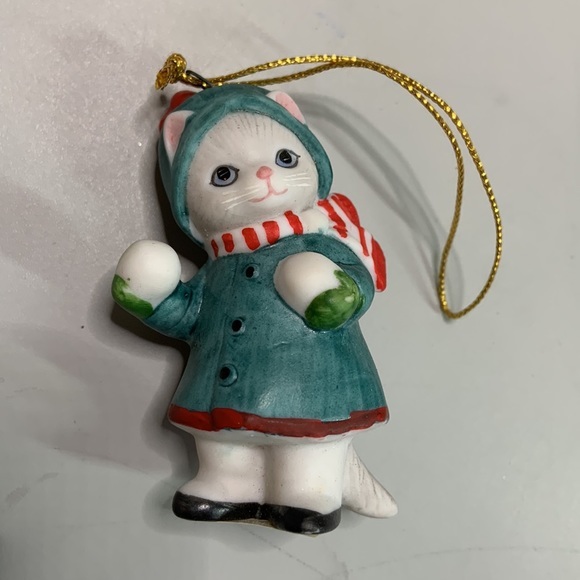 Kitty Cucumber Schmid The Snowball Fight Ornament Collection. 1989 Vintage boxed - Picture 8 of 16